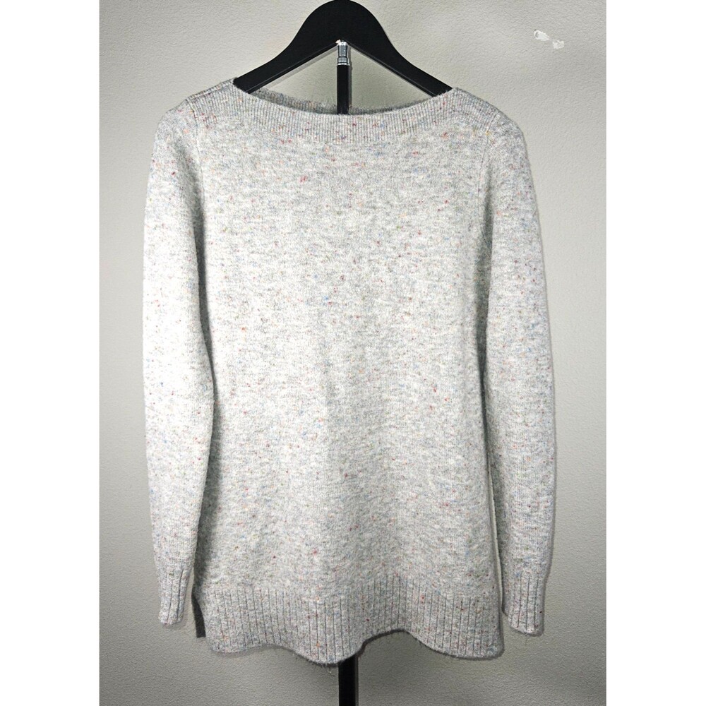 LOFT Womens Medium Gray Confetti Speckled Sweater Soft Knit Preppy